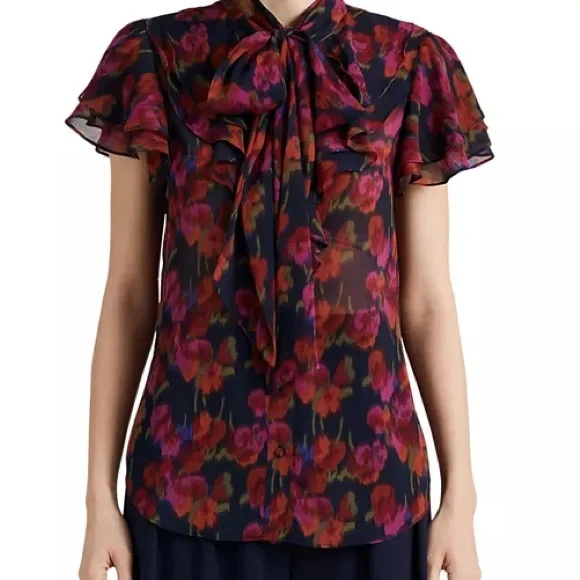 Ralph Lauren Floral Blouse - Red and Purple - Picture 1 of 4